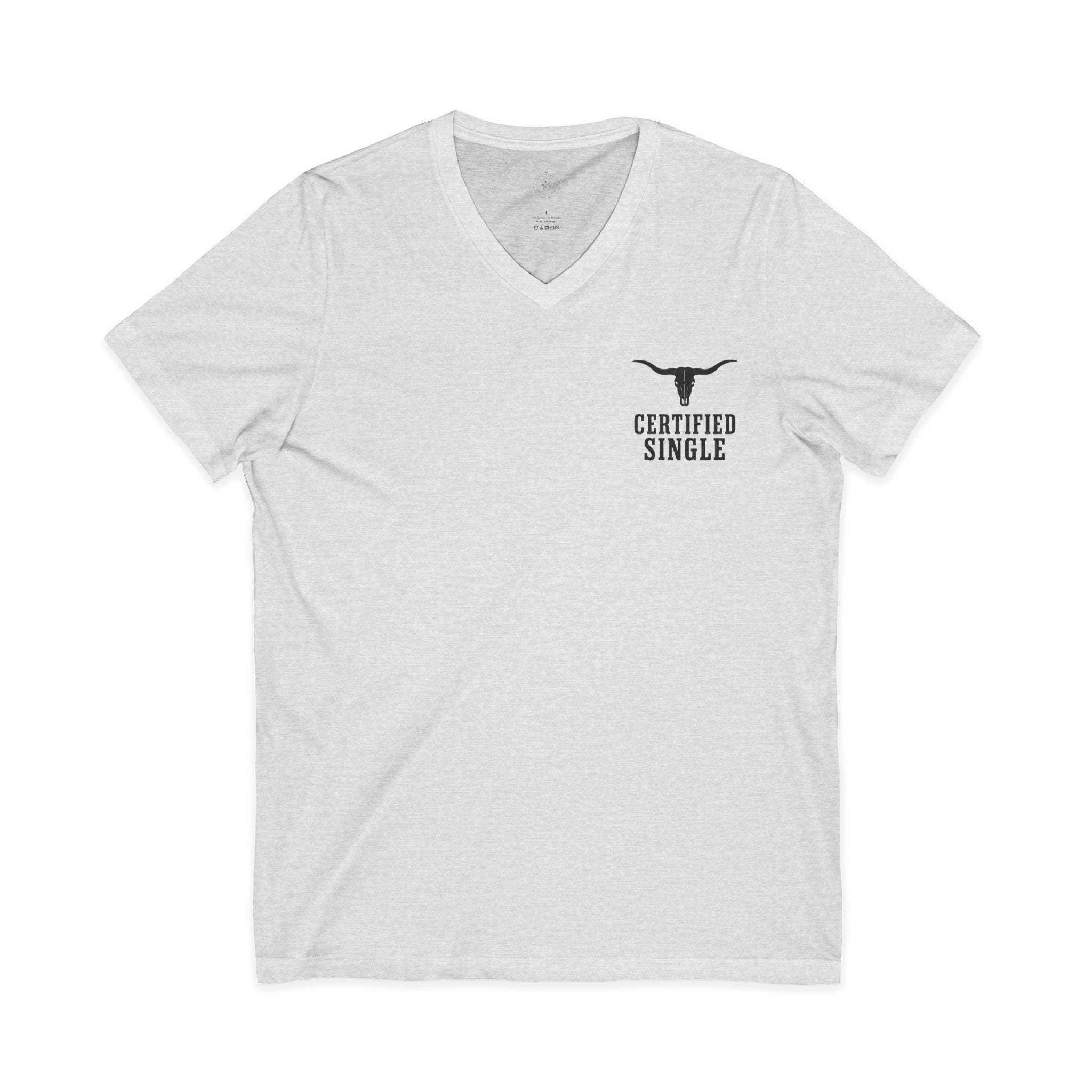 Free Range Single V-Neck Tee — Funny Single Life Graphic T-Shirt