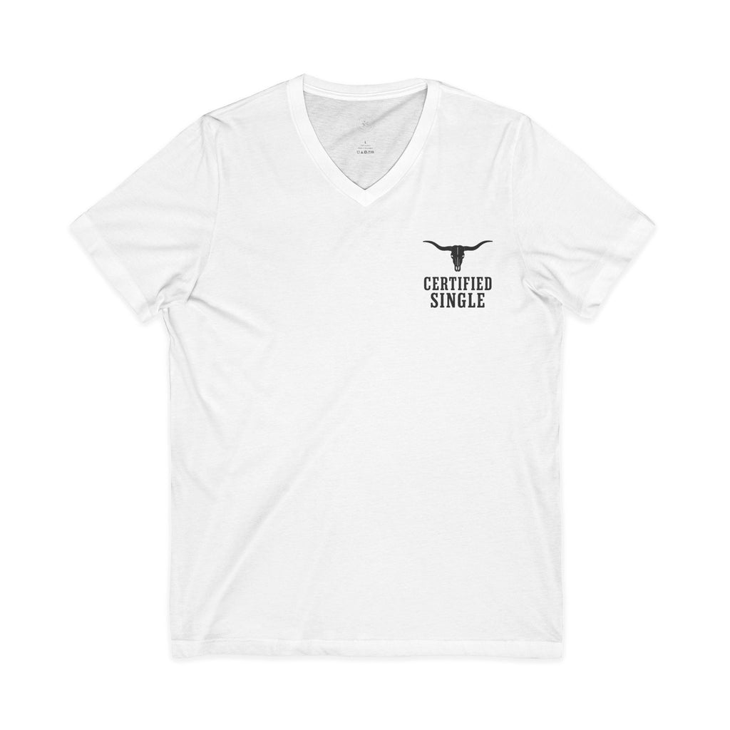 Free Range Single V-Neck Tee — Funny Single Life Graphic T-Shirt