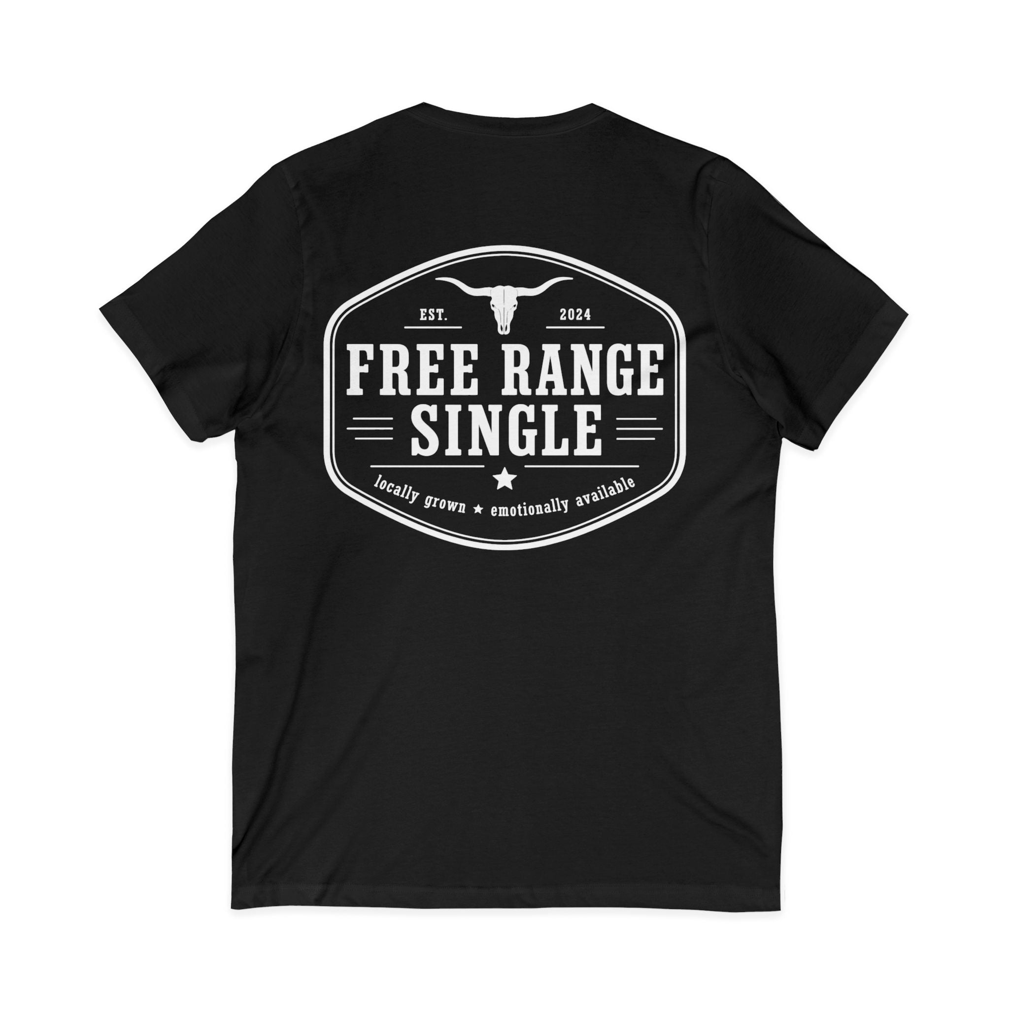 Certified / Free Range Single V-Neck Tee — Funny Single Pride Shirt