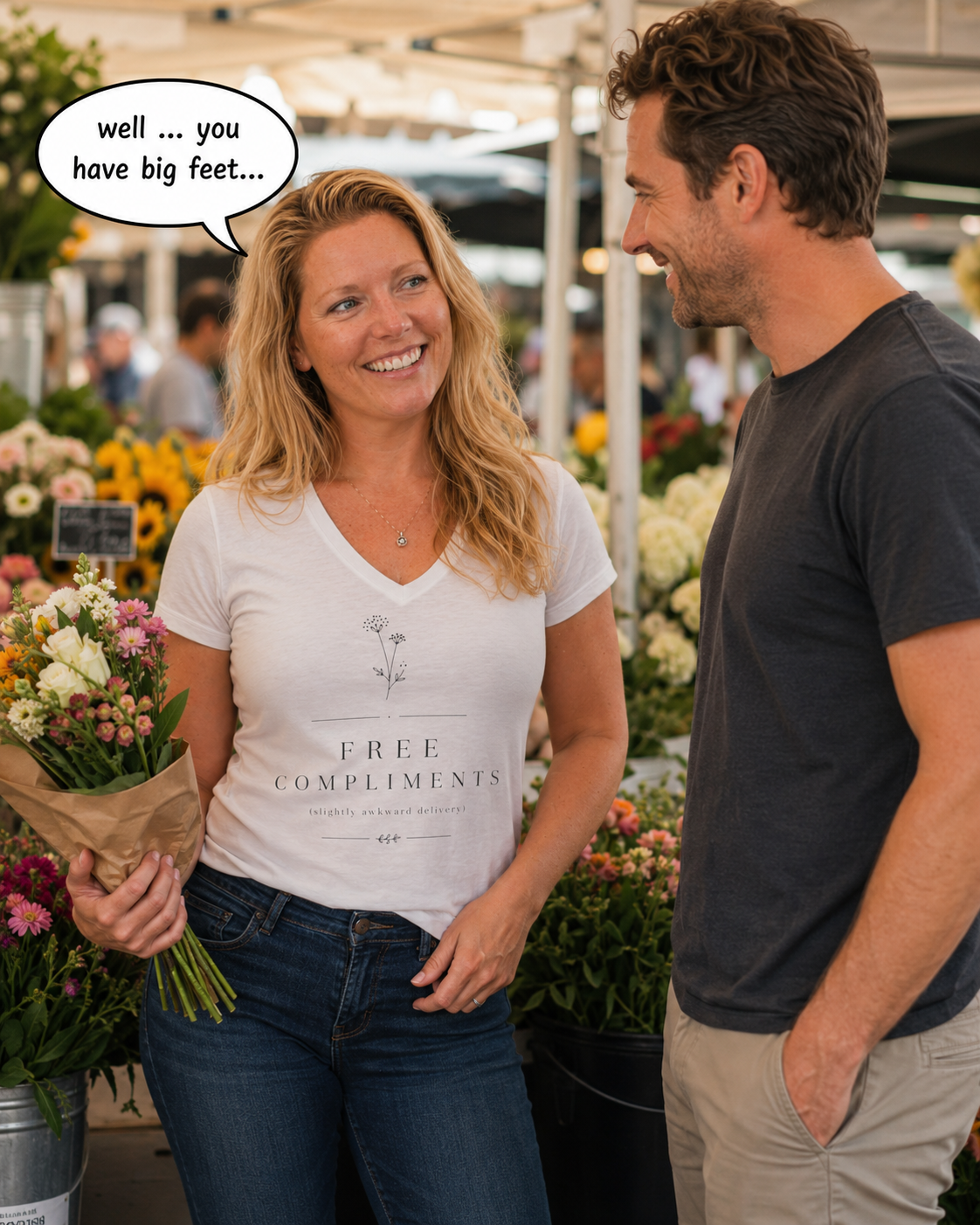 Free Compliments | V-neck T-Shirt