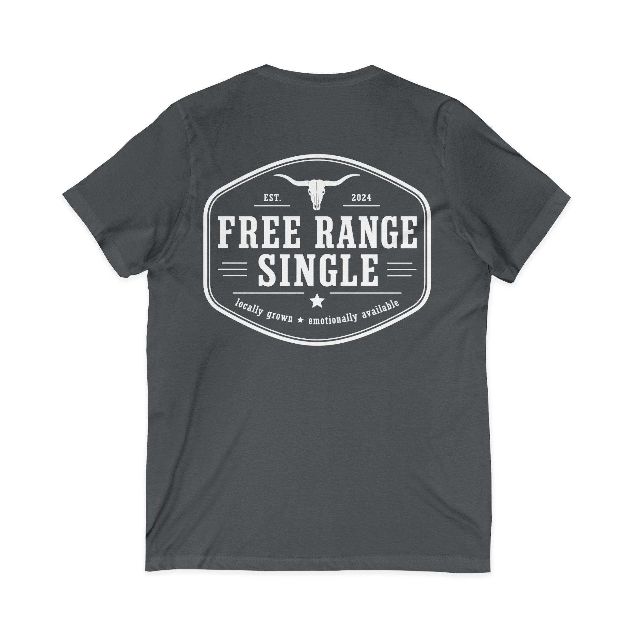 Certified / Free Range Single V-Neck Tee — Funny Single Pride Shirt
