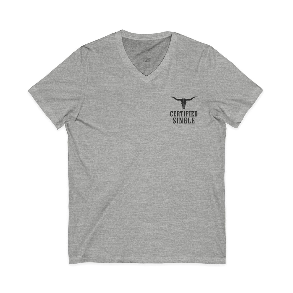 Free Range Single V-Neck Tee — Funny Single Life Graphic T-Shirt